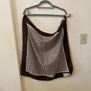 VINTAGE PIERRE CARDIN PARIS BROWN AND CREAM SCARF MADE IN FRANCE